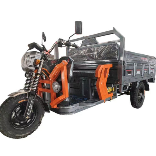 Heavy Duty Dump Electric Tricycle Wide Tire Small Truck 1.8m x 1.1m Cargo Box 20mph 30-45 Miles Range Mileage 1500 Watts Motor