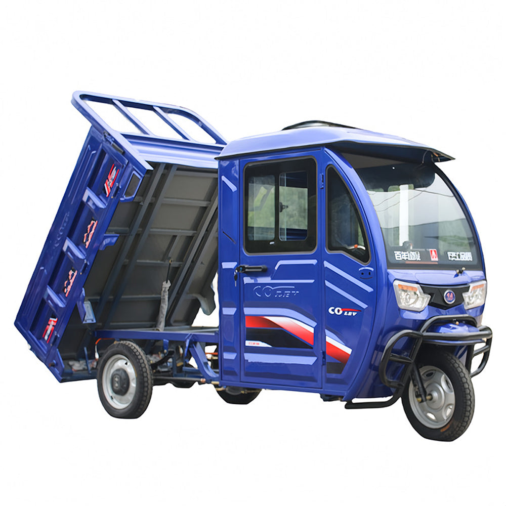 Heavy Duty Dump Closed Electric Cargo Tricycle Farm Truck Passenger Tricycle